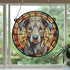 Greyhound Grey Stained Glass Effect Suncatcher